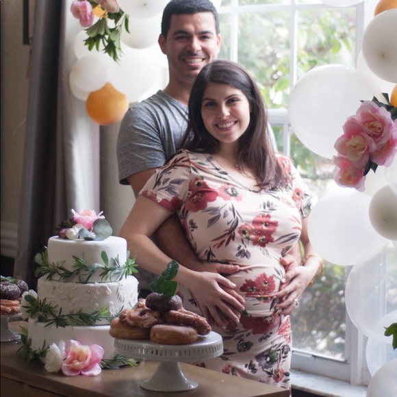 Floral Maternity Mini Dress - Pinkblush - Picture 3 of 4